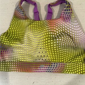 NWT Fabletics Purple and Yellow Green Women's Bra Workout Top